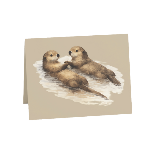 Coastal Otter Pair Greeting Cards, 10ct